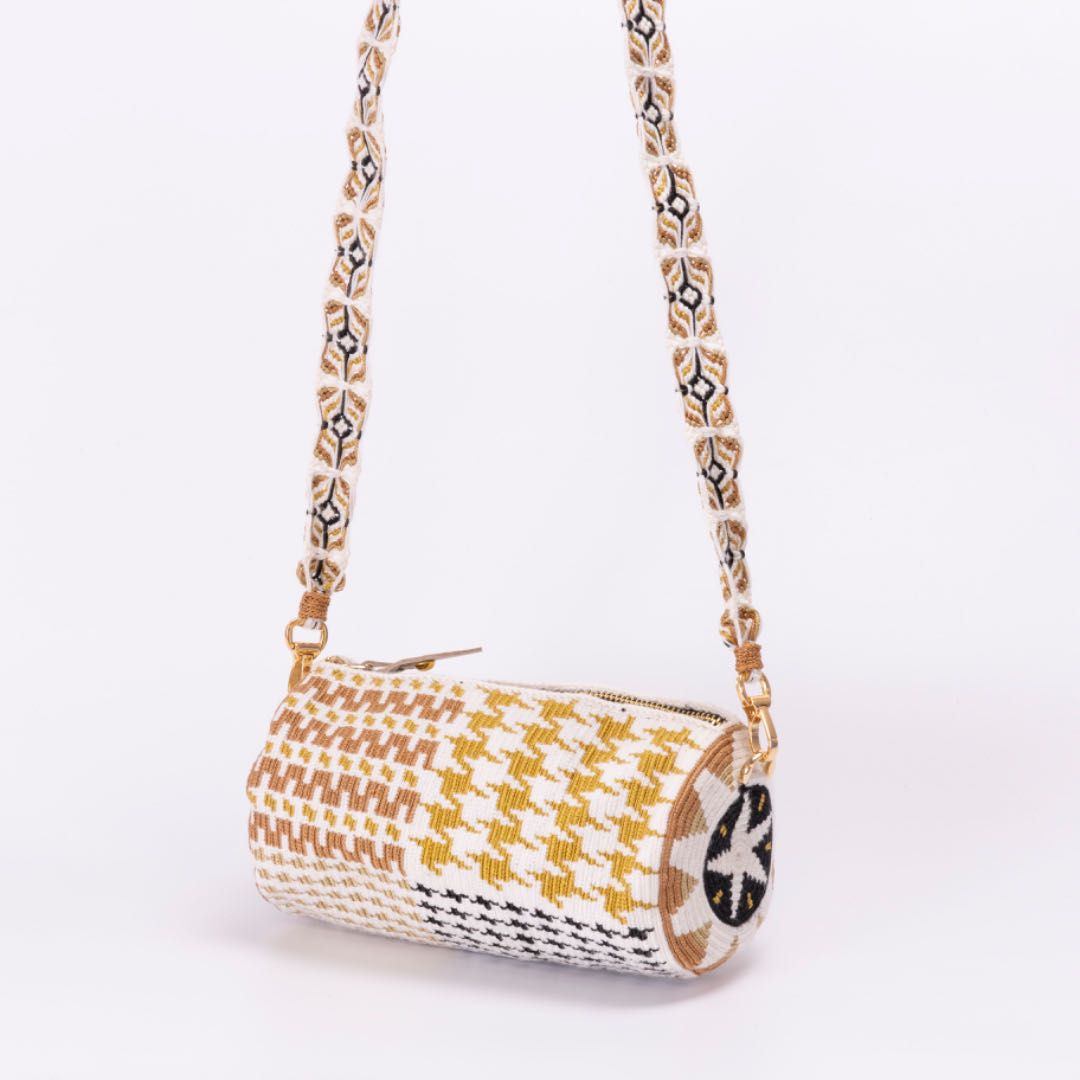 "Golden Pavilion Cylinder Bag"